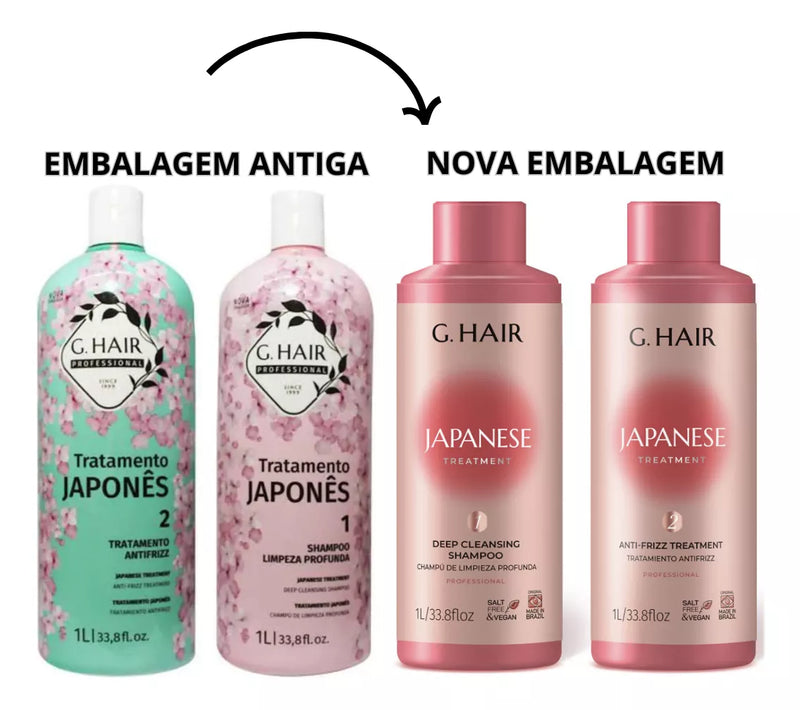 G.Hair Tratamento Japonês Escova Progressiva 2x1Litro/Brazilian Blowout